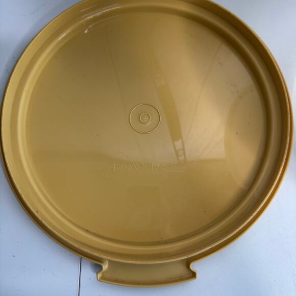 TUPPERWARE Tall Cake Carrier + Pie Tray 4 Pcs 1256-5 Harvest Gold Vintage - Picture 6 of 8